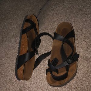 1/2 PRICED! Black Ankle strapped Birkenstock’s